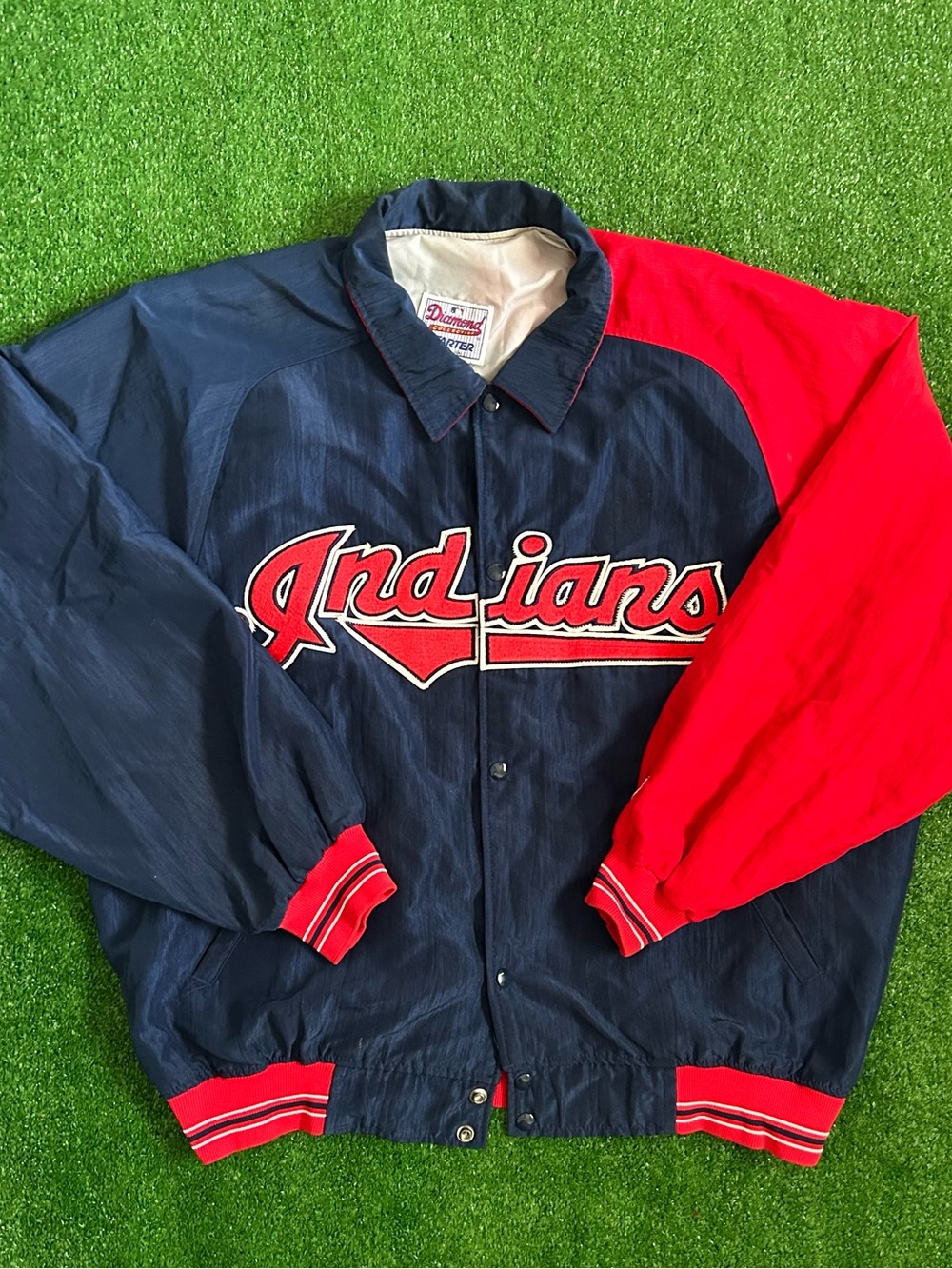 Diamond Supply Co. Navy & Red 'Indians' Varsity Bomber Jacket